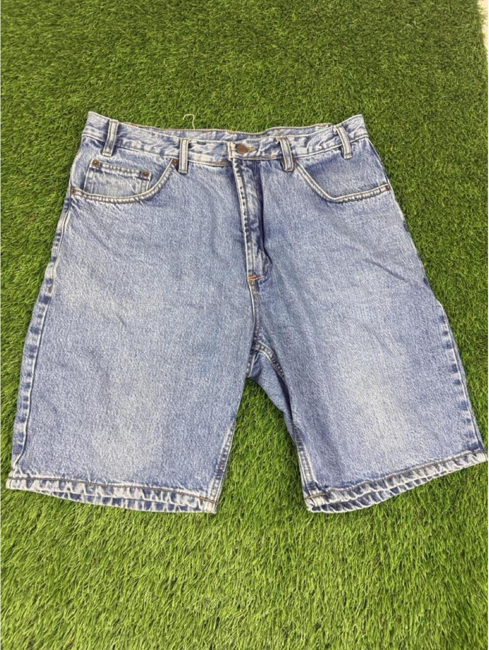 Vintage Light Wash Denim Shorts Blue Relaxed Fit Jean Shorts Size 38